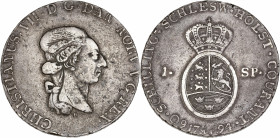 Danemark - Christian VII (1766-1808) - 1 Speciedaler - 60 Schilling Schleswig-Holstein 1794 MF.
A/ CHRISTIANUS VII DG DAN NORV VG REX,
Christian VII...