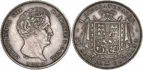 Danemark - Christian VIII (1839-1848) - 1 Rigsbankdaler 1842 VS.
A/ CHRISTIANVS VIII DG DANLAE VG REX 1842 VS,
Christian VIII à droite.
R/ 1 RIGS B...
