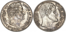 Danemark - Frédéric VII (1848-1863) - 1 Speciedaler 1848 VS - Double effigie.
A/ FREDERIK VII KONGE AF DANMARK FOLKETS KJÆRLIGHED MIN STYRKE, 1848,
...