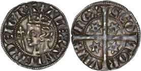 Écosse - Alexandre III (1249-1286) - Argent - Penny - Édimbourg,
A/ ALEXANDER DEI GRA,
Alexandre III, tête couronnée à gauche,
R/ REX SCO TOR RVM,
lon...