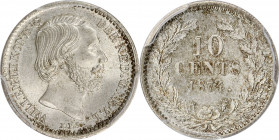 Pays-Bas - William III (1849-1890) Argent - 10 Cents 1874 - SWORD
A/ WILLEM III KONING DER
William III à droite.
R/ 10 CENTS 1874,
entouré de deux...