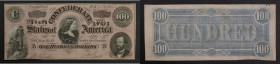 États Confédérés d'Amériques - 100 Dollars - 1864.
Épinglage: 0
Plis: 0
Manque: 0
Autres: coins légèrement cornés 
SUP