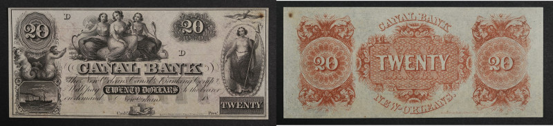 États Confédérés d'Amériques - Louisiane - 20 Dollars - 20 Dollars Non émis ND.
...
