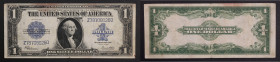 États-Unis d'Amérique - 1 Dollars - 1923.
Épinglage: 0
Plis: plusieurs
Manque: léger manque au niveau des plis centraux 
Autres: tâches