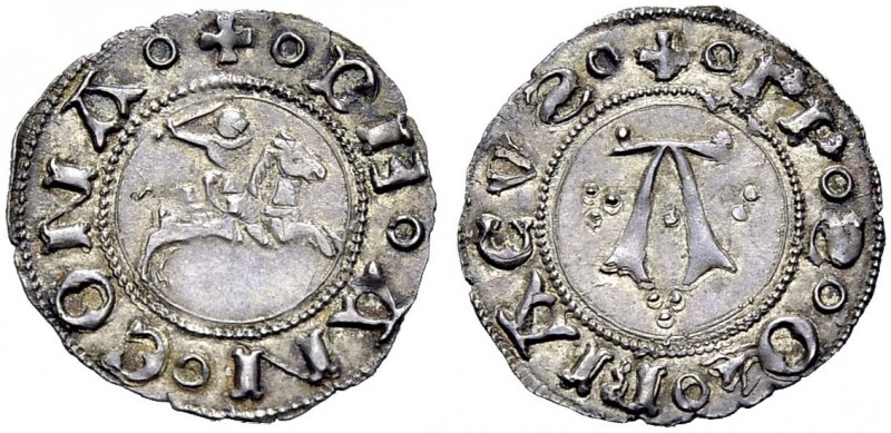 Monete di zecche italiane 
 Ancona 
 Repubblica sec. XV. 
 Bolognino, AR 0,80...