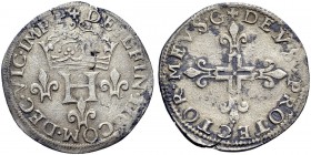 Monete di zecche italiane 
 Desana 
 Delfino Tizzone, 1583-1598. 
 Pignatella, Mist. 3,50 g. · DELFIN TIC COM DEC VIC IMP P Grande H coronata accos...