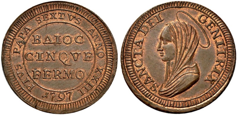 Monete di zecche italiane 
 Fermo 
 Pio VI (Giovanni Angelo Braschi), 1775-177...