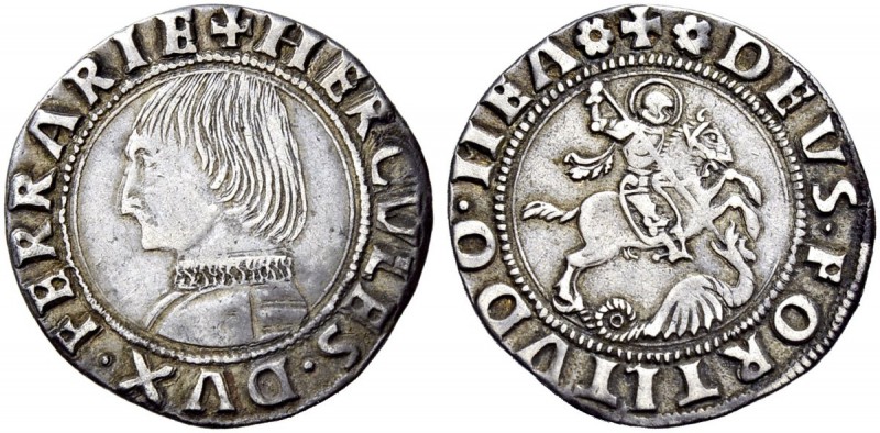 Monete di zecche italiane 
 Ferrara 
 Ercole I d’Este, 1471-1505. Grossone, AR...