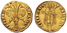Monete di zecche italiane 
 Firenze 
 Repubblica, 1189-1533. 
 Fiorino stretto 1307 – I semestre, AV 3,54 g. · FLOR – ENTIA Giglio. Rv. ·S·IOHA - N...