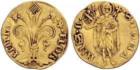 Monete di zecche italiane 
 Firenze 
 Repubblica, 1189-1533. 
 Fiorino largo di I tipo 1463 – I semestre, AV 3,43 g. · FLOR – ENTIA Giglio. Rv. ·S·...
