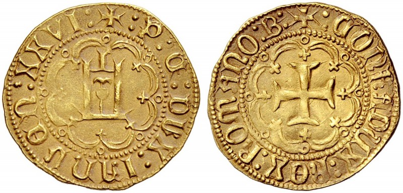 Monete di zecche italiane 
 Genova 
 Pietro di Campofregoso, 1450-1458. 
 Duc...
