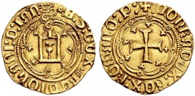 Monete di zecche italiane 
 Genova 
 Francesco I Sforza, 1464-1466. 
 Ducato, AV 3,49 g. F S DUX MEDIOLANI D IAN Castello entro cornice d’archi, so...