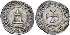 Monete di zecche italiane 
 Genova 
 Dogi Biennali, 1528-1797. I fase: 1528-1541. 
 Testone, AR 9,56 g. · DVX ET GVBER REIPV GENVE Castello. Rv. · ...