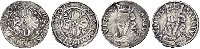 Monete di zecche italiane 
 Lucca 
 Lotto di due monete. 
 Grosso, AR 2,10 g....