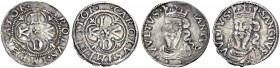 Monete di zecche italiane 
 Lucca 
 Lotto di due monete. 
 Grosso, AR 2,10 g. e 1,62 g. MIR 173/4 e 173.
 MB