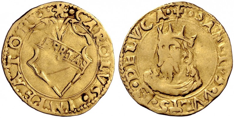 Monete di zecche italiane 
 Lucca 
 Scudo del sole, AV 3,30 g. CAROLVS·IMPERAT...