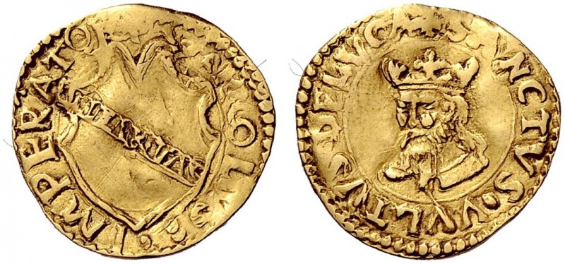 Monete di zecche italiane 
 Lucca 
 Mezzo scudo, AV 1,65 g. CAROLVS·IMPERATOR·...