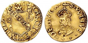 Monete di zecche italiane 
 Lucca 
 Mezzo scudo del sole 1552, AV 1,60 g. CAROLVS·IMPERATOR· Stemma con giglio in cimasa; sopra, 15 Sole raggiante 5...