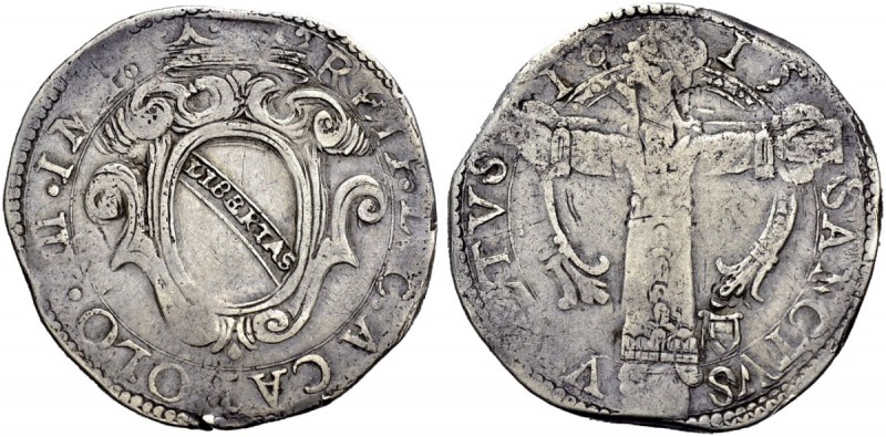 Monete di zecche italiane 
 Lucca 
 San Martino da 25 bolognini 1615, AR 10,58...