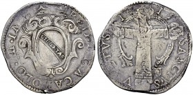 Monete di zecche italiane 
 Lucca 
 San Martino da 25 bolognini 1615, AR 10,58 g. REIP LVCA CAROLO IIII IMP Stemma entro cartella ornata sormontata ...