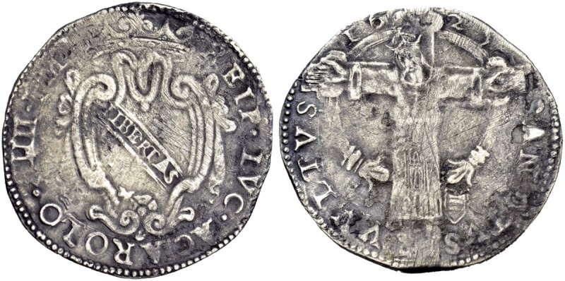 Monete di zecche italiane 
 Lucca 
 San Martino da 25 bolognini 1625, AR 10,11...