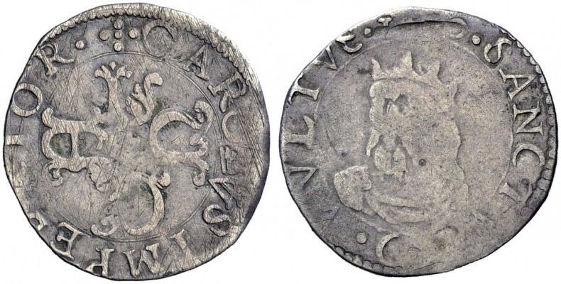 Monete di zecche italiane 
 Lucca 
 Barbone da 6 bolognini 1610, AR 2,68 g. CA...