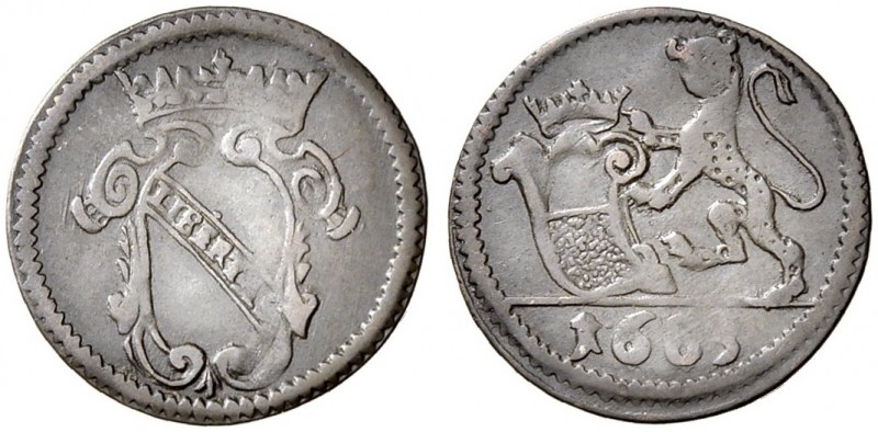 Monete di zecche italiane 
 Lucca 
 Quattrino o panterino 1683, Cu 0,71 g. Ste...