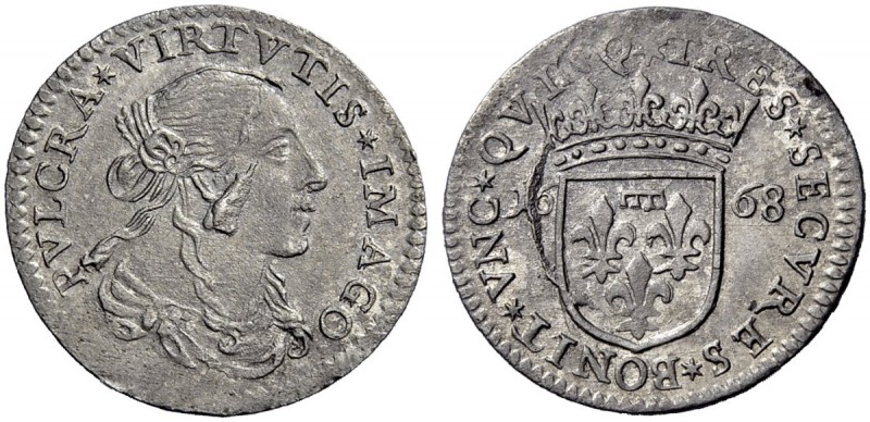 Monete di zecche italiane 
 Lucca 
 Luigino 1668, AR 2,02 g. PVLCRA VIRTVTIS I...