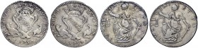 Monete di zecche italiane 
 Lucca 
 Lotto di due monete 
 Barboni da 6 bolognini 1757 (2), AR 2,87 g. e 2.39g. Stemma. Rv. La Giustizia. CNI 847. B...