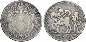 Monete di zecche italiane 
 Lucca 
 Da 15 bolognini 1735, AR 5,03 g. CNI 781. Bellesia 39. MIR 234/2
 MB