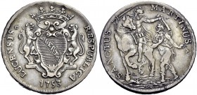 Monete di zecche italiane 
 Lucca 
 Scudo panterino 1753, AR 26,15 g. Stemma coronato sorretto da due pantere; sotto nel giro, 1753. Rv. San Martino...