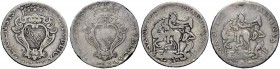 Monete di zecche italiane 
 Lucca 
 Lotto di due monete. 
 Mezzo scudo 1736 (2), AR 12,73 e 13,56 g. MIR 238.
 MB