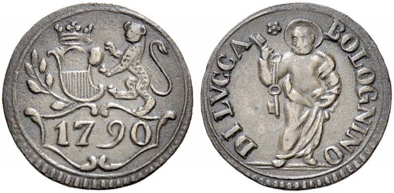 Monete di zecche italiane 
 Lucca 
 Bolognino 1790, Cu 2,10 g. CNI 868. Belles...