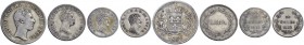 Monete di zecche italiane 
 Lucca 
 Lotto di quattro monete. 
 Da 2 lire 1837, Pagani 261; Lira 1838, Pagani 264; da 10 soldi 1833 (2), Pagani 265....