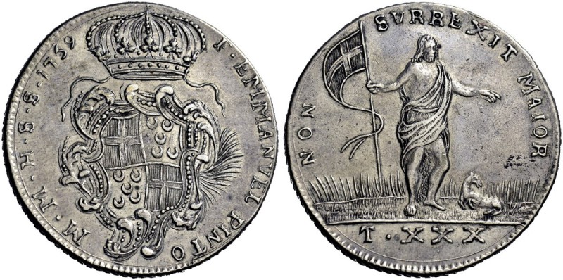 Monete di zecche italiane 
 Malta 
 Emmanuel Pinto, 1741-1773. 
 Da 30 tarì 1...