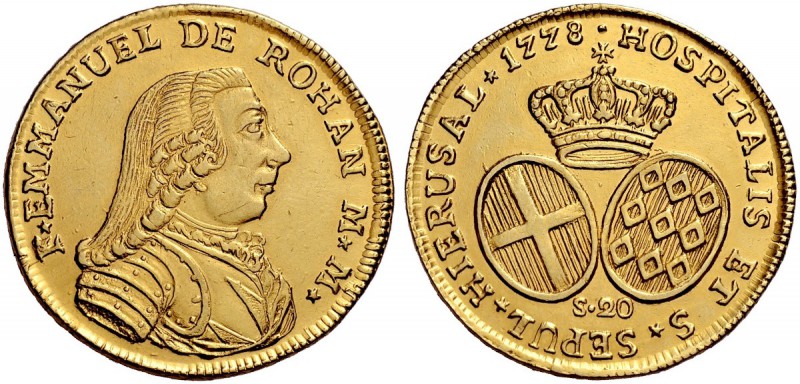 Monete di zecche italiane 
 Malta 
 Emmanuel de Rohan, 1775-1797. 
 Da 20 scu...