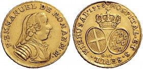 Monete di zecche italiane 
 Malta 
 Emmanuel de Rohan, 1775-1797. 
 Da 10 scudi 1778, AV 8,12 g. F EMMANUEL DE ROHAN M M Busto corazzato a d., con ...