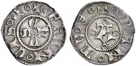 Monete di zecche italiane 
 Mantova 
 Francesco I Gonzaga, 1383-1407. Bolognino, AR 1,12 g. · FRAN CIS intorno alle lettere ChVS disposte a croce in...