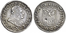 Monete di zecche italiane 
 Massa di Lunigiana 
 Alberico II Cybo Malaspina, 1662-1690. I periodo: Principe 1662-1664. 
 Da 16 bolognini 1664, AR 4...