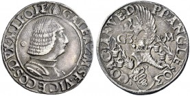 Monete di zecche italiane 
 Milano 
 Galeazzo Maria Sforza, 1466-1476. 
 Testone, AR 9,50 g. Testina di S. Ambrogio GALEAZ M SF VICECOS DVX MLI QIT...