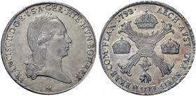 Monete di zecche italiane 
 Milano 
 Francesco II d’Absburgo-Lorena, 1792-1796. 
 Crocione 1792, AR 29,44 g. Busto laureato a d. Rv. Croce di Borgo...