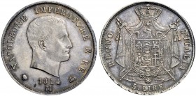 Monete di zecche italiane 
 Milano 
 Repubblica Cisalpina. Secondo periodo: 1800-1802. 
 Napoleone I, 1805-1814. Da 5 lire 1814. Puntali sagomati. ...