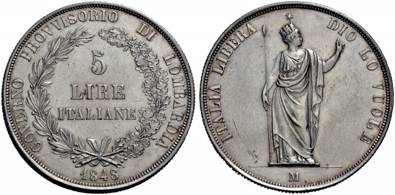 Monete di zecche italiane 
 Milano 
 Governo Provvisorio di Lombardia, 1848. ...