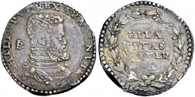 Monete di zecche italiane 
 Napoli 
 Filippo II di Spagna, 1554-1598. II periodo: re di Spagna e Napoli, 1556-1598. 
 Ducato, AR 29,51 g. PHILIP RE...