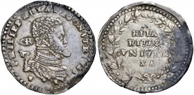 Monete di zecche italiane 
 Napoli 
 Filippo II di Spagna, 1554-1598. II periodo: re di Spagna e Napoli, 1556-1598. 
 Ducato, AR 29,75 g PHILIP REX...