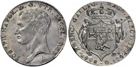 Monete di zecche italiane 
 Napoli 
 Giuseppe Napoleone, 1806-1808. 
 Piastra 1808. Pagani 43. Pannuti-Riccio 3. MIR 433/3.
 Spl