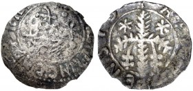 Monete di zecche italiane 
 Palermo 
 Guglielmo II d’Altavilla, re di Sicilia 1166-1189. 
 Apuliense, AR 1,74 g. + SICIL [DVCAT APVL 7] PRINC CAP i...