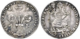 Monete di zecche italiane 
 Riglione 
 Repubblica fiorentina, 1363. Grosso guelfo da 5 soldi, AR 2,76 g. DET TIBI FLORERE XPS FLOREN TIA VERE Giglio...