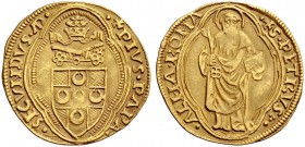 Monete di zecche italiane 
 Roma 
 Pio II (Enea Silvio Piccolomini), 1458-1464. 
 Ducato papale. AV 3,41 g. ·+ PIVS PAPA· – ·SECVNDVS·An· (segno de...