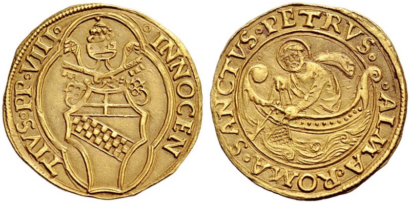 Monete di zecche italiane 
 Roma 
 Innocenzo VIII (Giovanni Battista Cybo), 14...